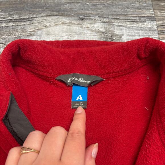 Eddie Bauer First Ascent Red Gray Men XL 1/4 Zip Pullover Fleece Jacket Gorpcore - Picture 4 of 9